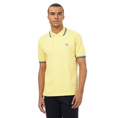 Yellow twin tipped regular fit polo shirt